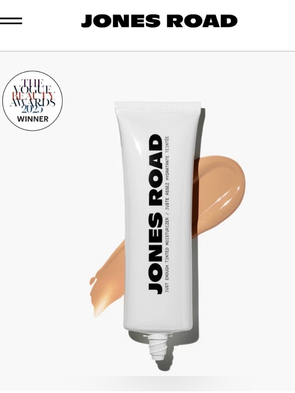 NIB Jones Road Just Enough Tinted Moisturizer in Light Clair 1.69 fl oz